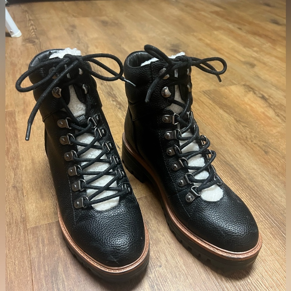 Marc Fisher black combat boots